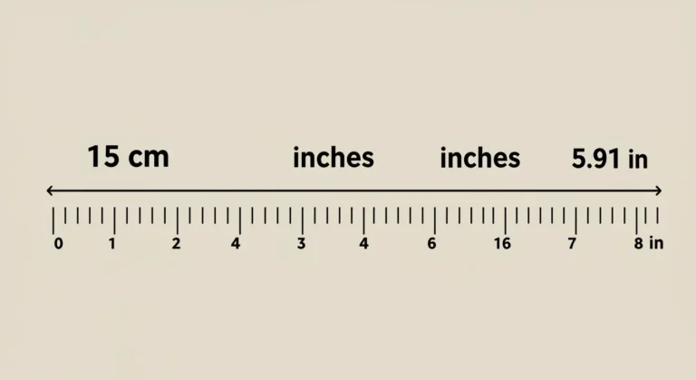 15 cm to inches conversion with a ruler