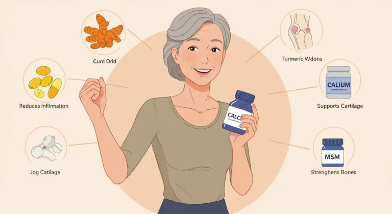 Best supplements for menopause joint pain infographic with key benefits