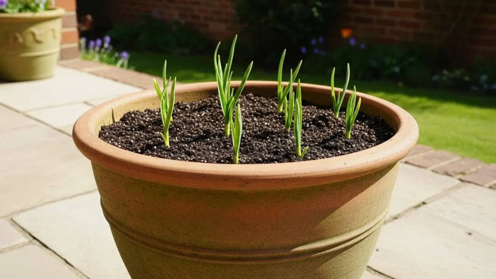 Growing garlic at home in containers in the UK