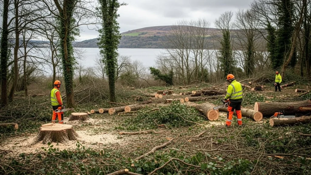 Porthcawl council felling trees in local woodland