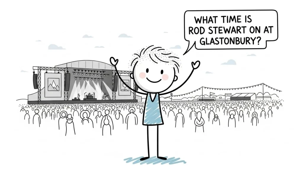 What Time is Rod Stewart on at Glastonbury?